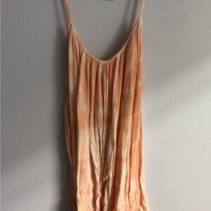 Peach Tie-Dye Spaghetti Strap Dress